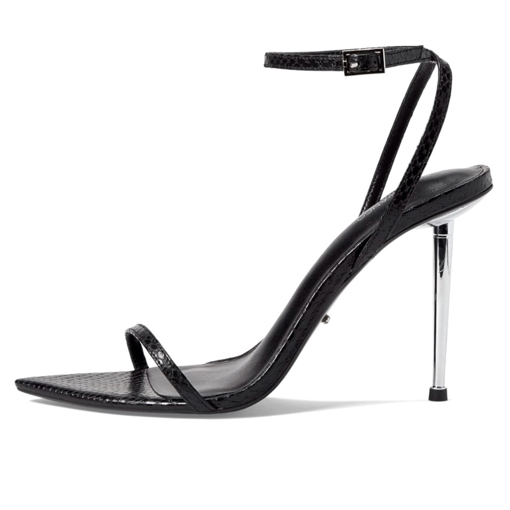 Tony Bianco Myra Black Snake Heels - Size 5